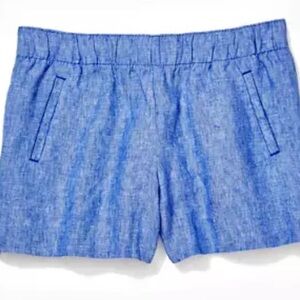 Lilly Pulitzer Lilo Linen Shorts Size Large Beckon Blue Coastal Minimal Vacation